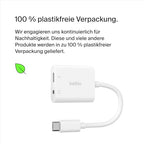 Belkin RockStar 3.5mm audio + USB-C töltő adapter fehér