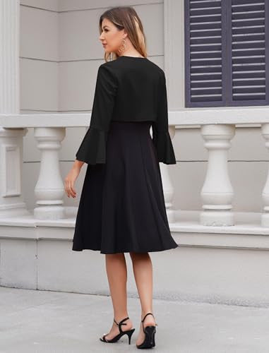 Odizli női elegáns 3/4 ujjú boleró kardigán ünnepi esküvői rövid kabát