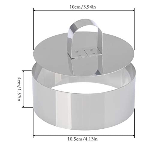 CENBEN 4 darabos mousse gyűrű 2 nyomóval rozsdamentes acél, 10,5 cm
