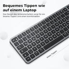 iClever Bluetooth billentyűzet vezeték nélküli, több eszköz, német QWERTZ