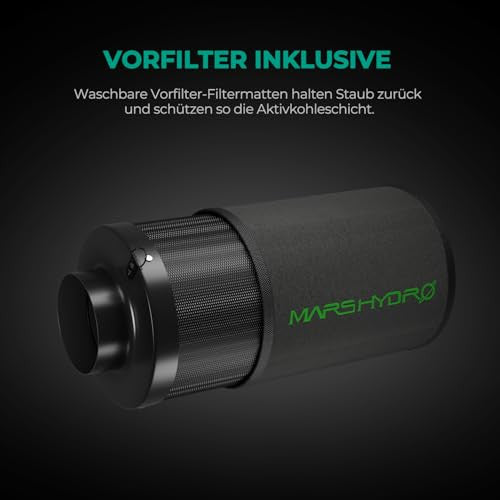MARS HYDRO 150 mm aktív szénszűrő előszűrővel