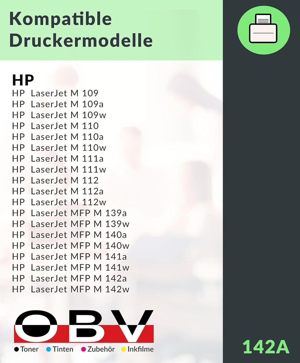 OBV toner HP 142A helyett kompatibilis HP Laserjet MFP M139w / M140w / M110 / M109