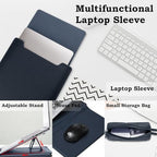 HaruYo 13-14 hüvelykes laptop tok támogatás, PU bőr, kék