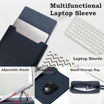 HaruYo 13-14 hüvelykes laptop tok támogatás, PU bőr, kék