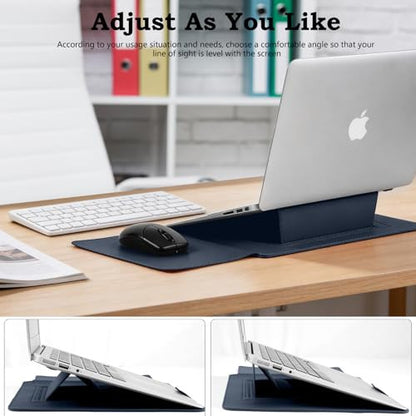 HaruYo 13-14 hüvelykes laptop tok támogatás, PU bőr, kék