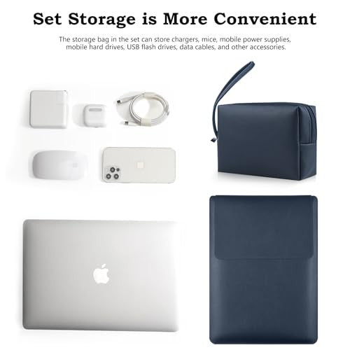 HaruYo 13-14 hüvelykes laptop tok támogatás, PU bőr, kék