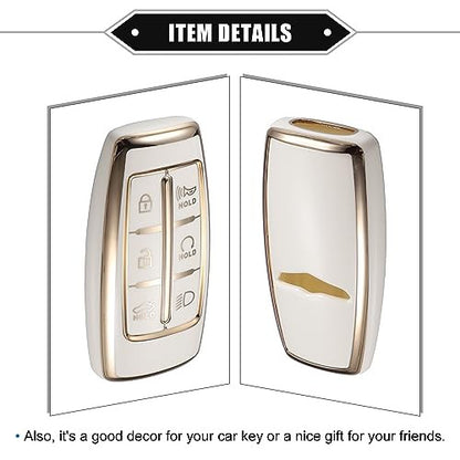 ABSOPRO autókulcs medál Hyundai 6 gombos TPU fehér
