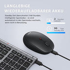 iClever Bluetooth billentyűzet és egér, újratölthető kettős mód Bluetooth 4.2 + 2.4G