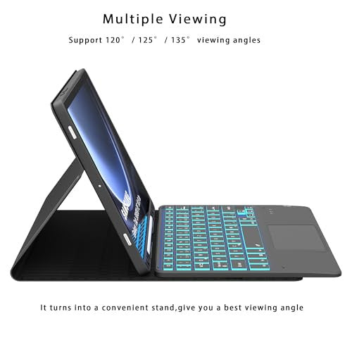 Samsung Galaxy Tab S9 FE / Tab S9 billentyűzet tok 7 színű világító érintőpad