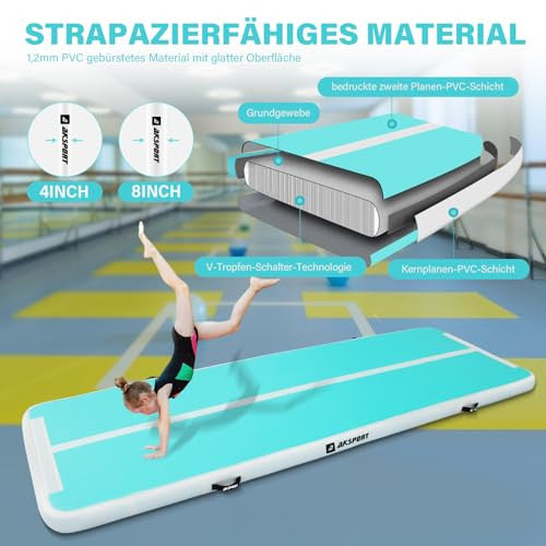 AKSPORT Air Track gimnasztikai szőnyeg 2x1 méter elektromos pumpával