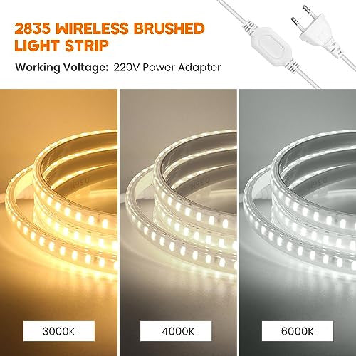 Wisada 1 méter LED szalag természetes fehér, 2835 SMD 120LED/m szuperfényes CRI?90
