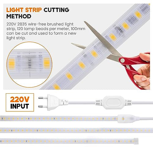 Wisada 1 méter LED szalag természetes fehér, 2835 SMD 120LED/m szuperfényes CRI?90