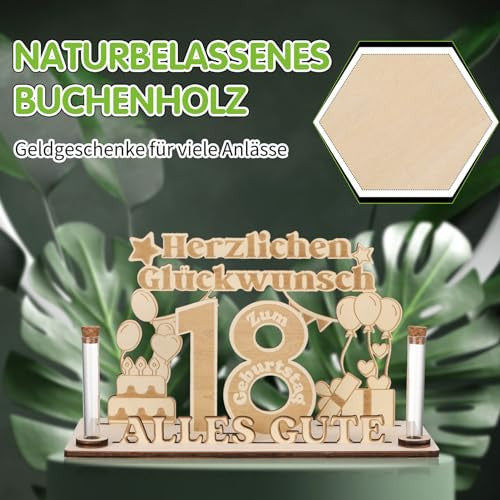 Jostift pénzajándék 18. születésnapra, fa tábla vendégkönyv 18. születésnapra LED