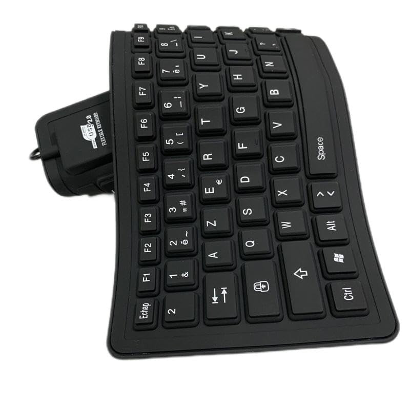MOSHOU rugalmas szilikon billentyűzet AZERTY vízálló USB billentyűzet USB Type-C