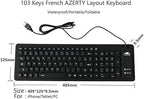 MOSHOU rugalmas szilikon billentyűzet AZERTY vízálló USB billentyűzet USB Type-C