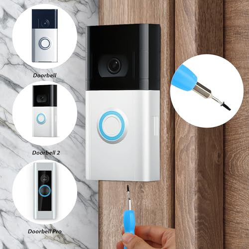 Video Doorbell csavarhúzó, kétvégű csavarhúzó bit készlet fogantyúval, T6 és T15 Torx