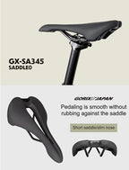 GORIX GX-SA345 kerékpárnyereg, rövid orr, könnyű, széles, kényelmes, párnázott MTB