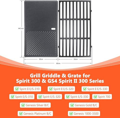 GFTIME 17.5" grillrács és sütőlap Weber Spirit I II E310 E320 E330 S310 S320 S330