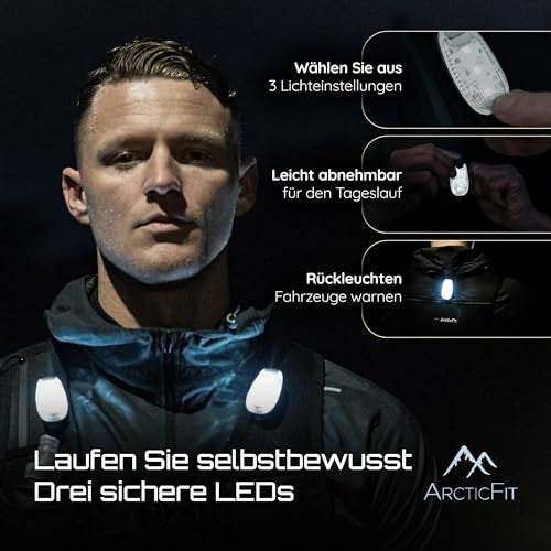 ArcticFit LED futómellény - állítható uniszex fényvisszaverő mellény telefon tartóval