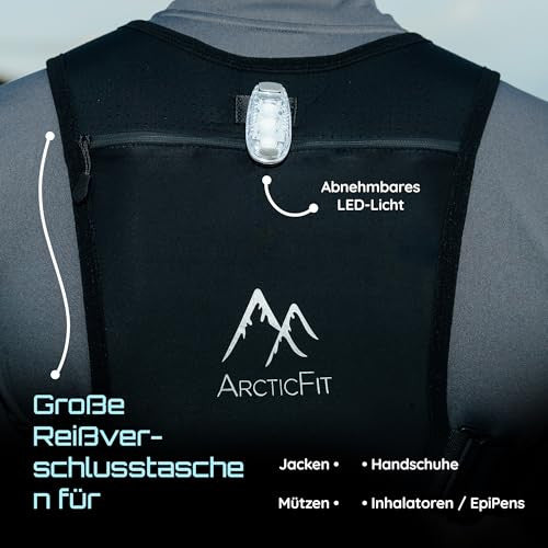 ArcticFit LED futómellény - állítható uniszex fényvisszaverő mellény telefon tartóval
