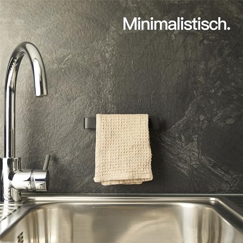 Designfabrik Hamburg kéztörlő / mosogatórongy-tartó öntapadós, fekete