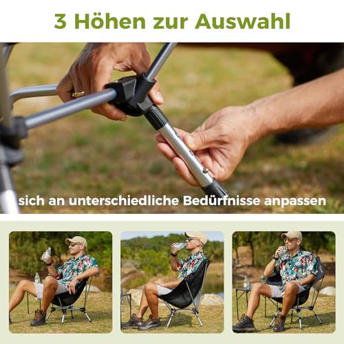 ATEPA Ultralight összecsukható kempingszék 2 darabos, állítható magasságú