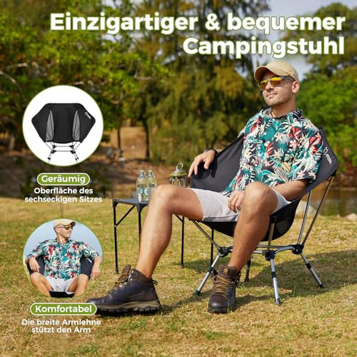 ATEPA Ultralight összecsukható kempingszék 2 darabos, állítható magasságú