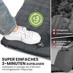 HIKENTURE önfelfújó matrac, 12 cm dupla matrac ultrakönnyű, 2 személyes, lábpumpával
