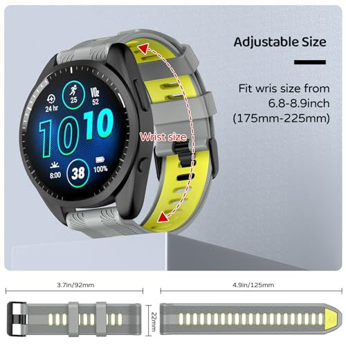 U-LIMVE szíj Garmin Forerunner 965/955/945/935, puha szilikon 22mm csere fekete