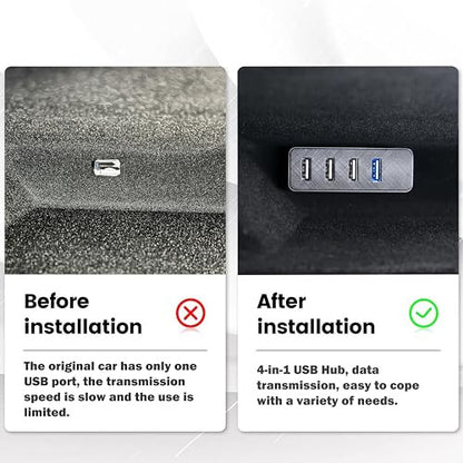 Leikaendi USB hub Tesla 2024 Model 3 4 az 1-ben kesztyűtartó dokkoló, műszerfali
