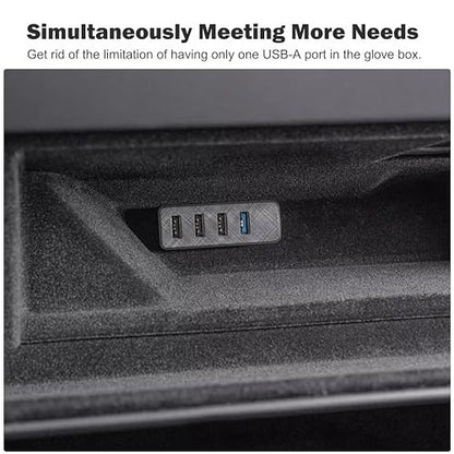 Leikaendi USB hub Tesla 2024 Model 3 4 az 1-ben kesztyűtartó dokkoló, műszerfali