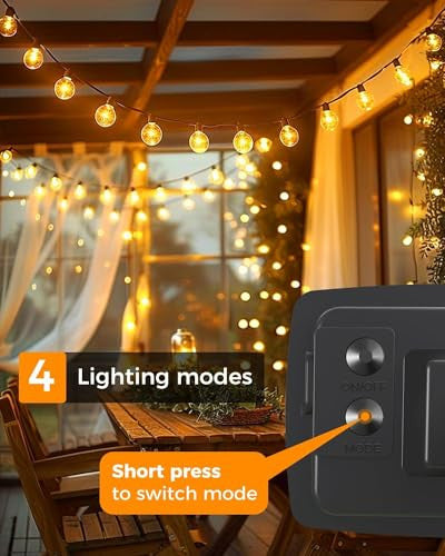 Litogo 9m G40 15 LED napelemes fényfüzér kültéri, vízálló, 4 mód, meleg fehér