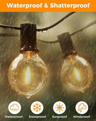 Litogo 9m G40 15 LED napelemes fényfüzér kültéri, vízálló, 4 mód, meleg fehér