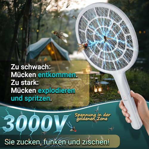 Electric légycsapó ütő - rovarölő ütő erős hálóval - könnyen használható, könnyű -