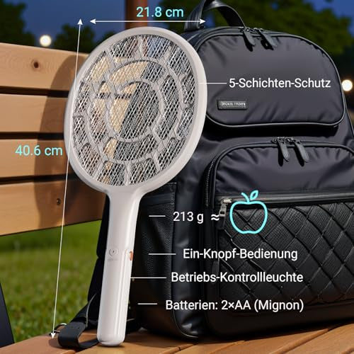 Electric légycsapó ütő - rovarölő ütő erős hálóval - könnyen használható, könnyű -