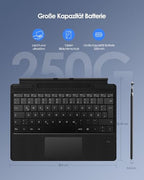 Qulose Surface Pro billentyűzet Microsoft Surface Pro 8/9/X-hez, vezeték nélküli