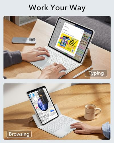 ESR iPad Pro 11 hüvelyk 2024 billentyűzet tok fehér