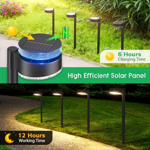Solar Lights 8 darabos kerti napelemes lámpa 12 LED, vízálló