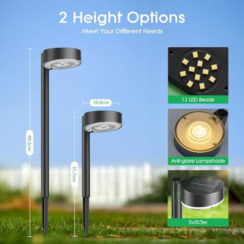 Solar Lights 8 darabos kerti napelemes lámpa 12 LED, vízálló