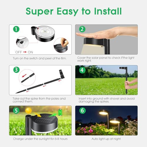 Solar Lights 8 darabos kerti napelemes lámpa 12 LED, vízálló