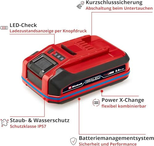Einhell 18V 3.0Ah Plus lítium-ion akkumulátor IP57 víz- és porálló, 2. generáció