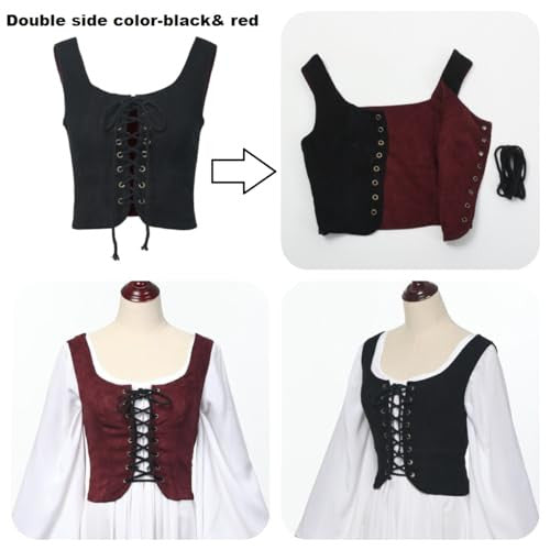 CAMDOM női reneszánsz fűzős mellény steampunk, gótikus, cosplay