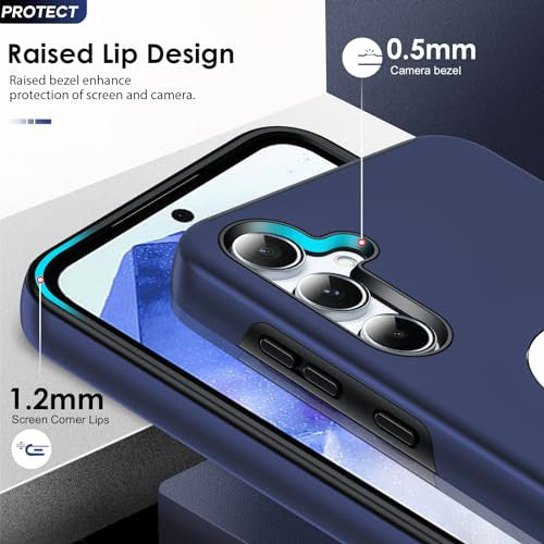 LeYi Samsung A55 tok edzett üveg, kamera védelem, 2 darabos, gyűrűtartó, ütésálló TPU