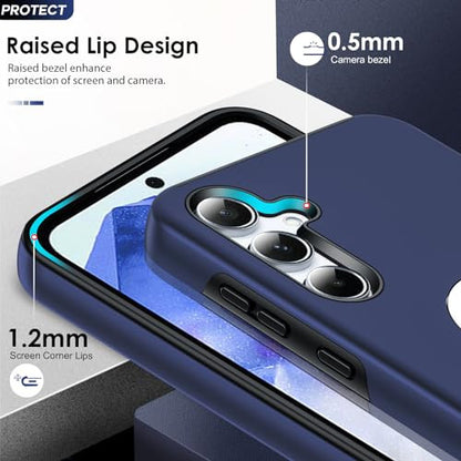 LeYi Samsung A55 tok edzett üveg, kamera védelem, 2 darabos, gyűrűtartó, ütésálló TPU