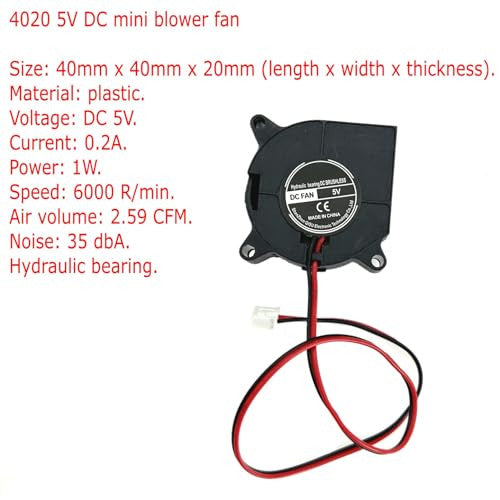 JZK 4020 4cm csendes mini ventilátor - 5V DC, 40x40x20 mm, 3D nyomtató hűtőventilátor
