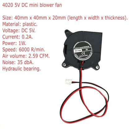 JZK 4020 4cm csendes mini ventilátor - 5V DC, 40x40x20 mm, 3D nyomtató hűtőventilátor