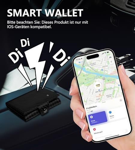 Auskang Smart Slim pénztárca – Kompatibilis iOS Hol van? Find My alkalmazással