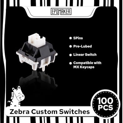 EPOMAKER Zebra 40gf lineáris mechanikus billentyűkapcsolók 5 tűs, előre zsírozott