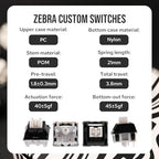EPOMAKER Zebra 40gf lineáris mechanikus billentyűkapcsolók 5 tűs, előre zsírozott