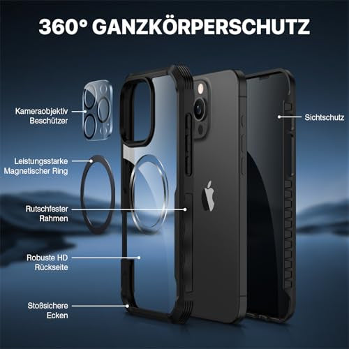 CENHUFO iPhone 16 Pro Max tok beépített privát edzett üvegfólia, MagSafe